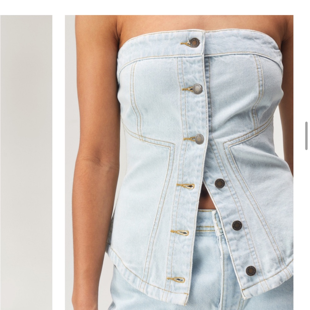 Denim Bandeau Nasty Gal NWT